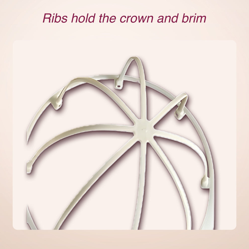 RosyIron baseball cap washer frame showing the ribs that support crown and brim