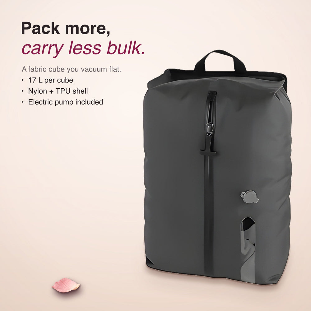RosyIron grey vacuum packing cube with top handle for carry-on travel