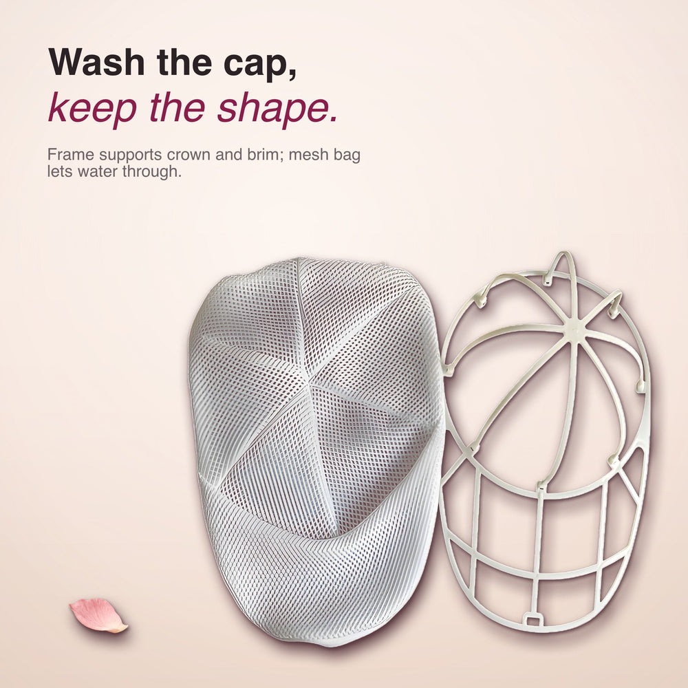 RosyIron baseball cap washer keeps caps in shape in the washing machine
