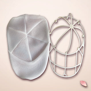 RosyIron baseball cap washer set with white mesh bag and white cap-shaped plastic frame