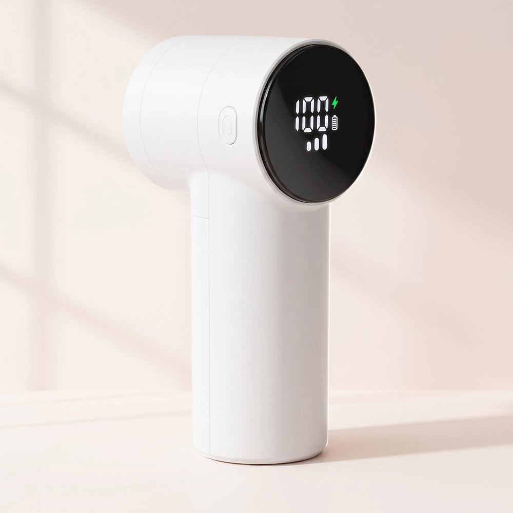 RosyIron rechargeable lint remover with a digital battery display