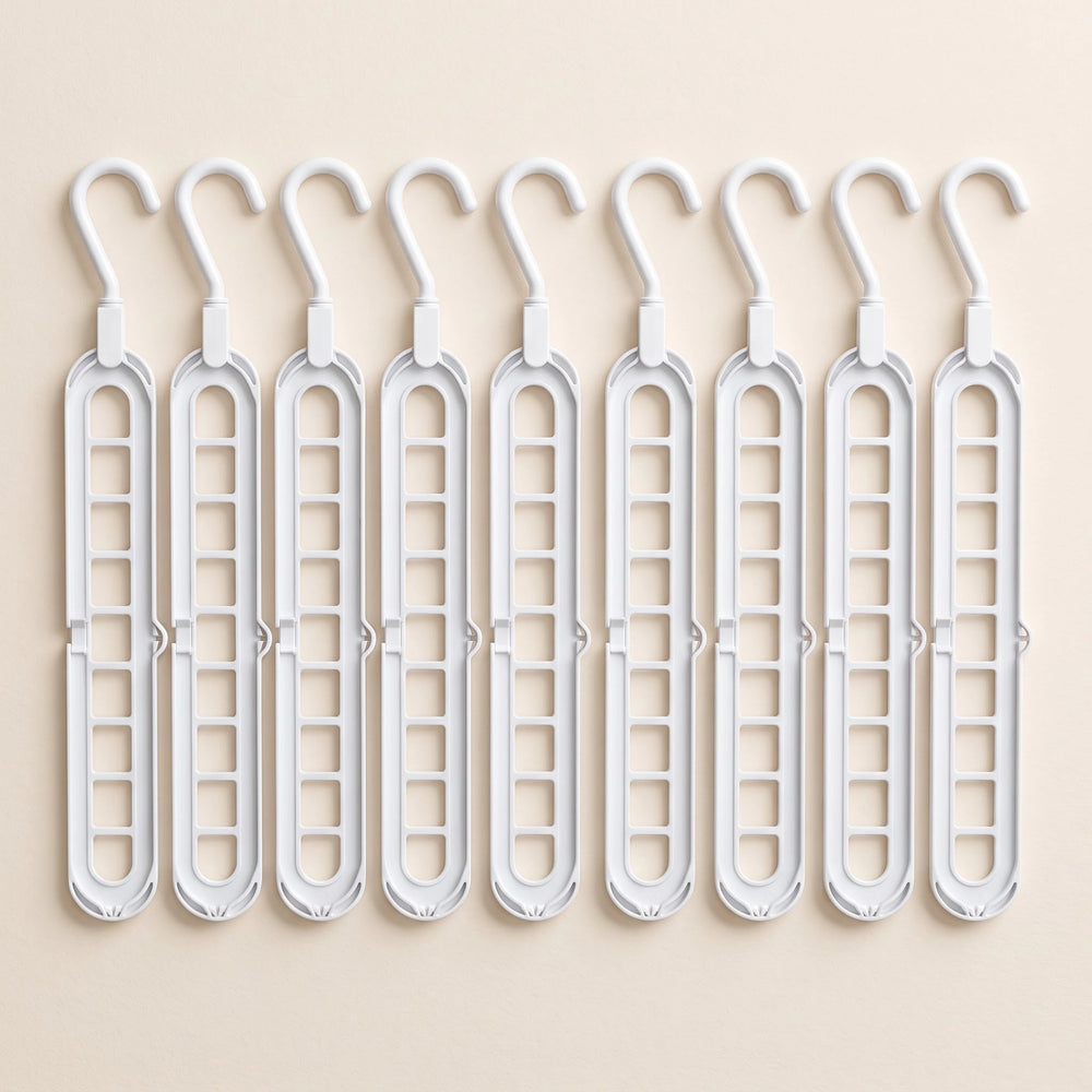 RosyIron space saver hangers, white closet organizer hangers laid flat