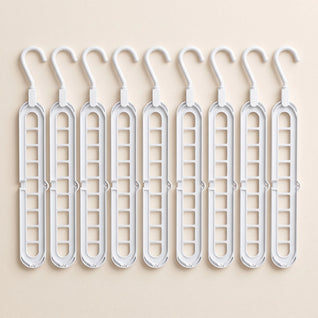 RosyIron space saver hangers, white closet organizer hangers laid flat