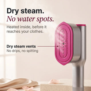 Dry steam vents on the RosyIron SteamerPro ceramic plate: no drips, no water spots